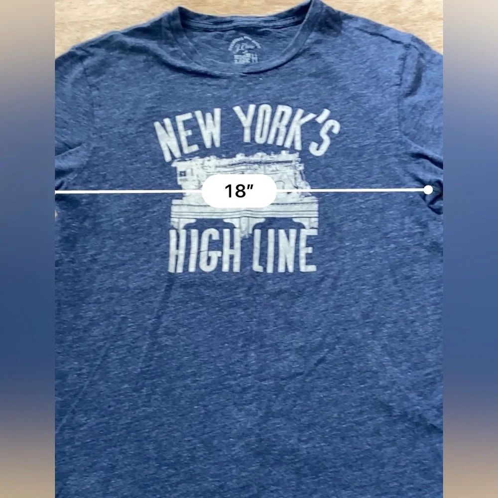 J Crew Adult Small New York High Line Steel Blue Cotton Graphic Tee‎
